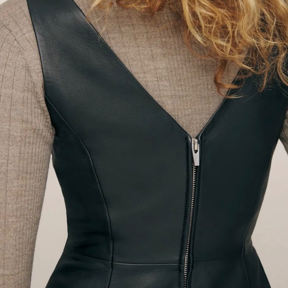 Reformation Veda Zenni Leather Mini Dress - Picture 4 of 8